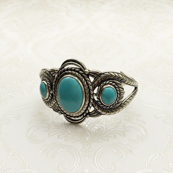 Carolyn Pollack Cuff- Sterling silver Turquoise 925 - Picture 2 of 8